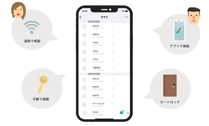 鍵の開閉記録が残るスマートキー・スマートロック専用アプリ