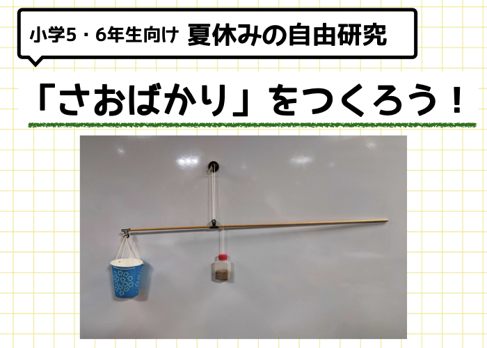 【小学5・6年生向け】中学受験対策にもなる夏休みの自由研究②「さおばかり」をつくろう